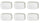 Set de 6 Plateaux Snack Rectangulaires 13x9x1,5 cm en Porcelaine Allluminique Kaleidos Aluxina Bianchi