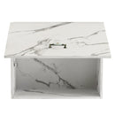 Pensile Cucina con Anta a Ribalta 60x32x49 cm in Legno Bianco Effetto Marmo      