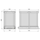 Pattumiera da Cucina ad Estrazione 2x 12 L in Acciaio Emuca 