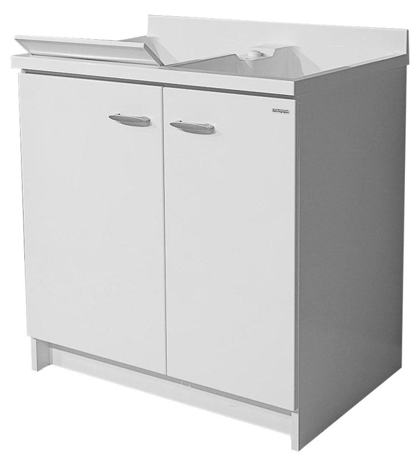 prezzo Meuble Lavabo 80x60x85cm 2 Portes 2 Cuves Axes en Montegrappa Marella Thermoplastique Blanc avec Panier