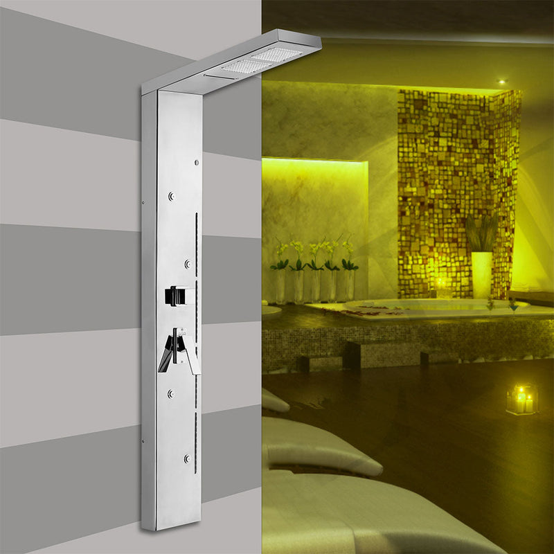 Colonna Doccia Miscelatore Nebulizzatore Cromoterapia in Acciaio Ama Luxury Cupido