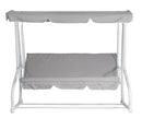 Dondolo 3 Posti da Giardino 200x125x166 cm in Ferro e Poliestere Grigio Chiaro