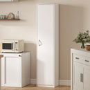 Armadio da Cucina Slim a 5 Ripiani con Spazio Interno Regolabile, in Legno, 40x35x180 cm, Bianco      
