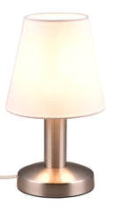 Lampada da Tavolo da Interno Attacco E14 in Metallo Nichel Satinato 