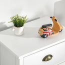 Mobile Cassettiera con 5 Cassetti Colorati Comò Alto e Salvaspazio in MDF Multicolore Blu      