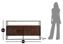 Mobile Burn 150x40x83 cm in Legno di Acacia e in Ferro Marrone