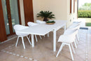 Tavolo Allungabile Hawaii 135/270x90x75 h cm in Alluminio Bianco