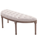 Panca Semicircolare Imbottita in Legno 140,5x51x48 cm  Beige