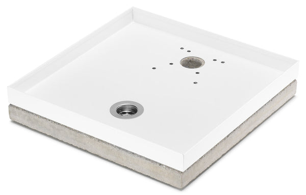 Base Portaciottolo per Fontane 40x40x8 cm in Metallo con Base in Cemento Belfer 42/BSE/10 Bianco online