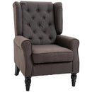 Poltrona per Salotto in Stile Francese con Seduta Imbottita e Cuscini 74x86x102 cm in Poliestere Marrone