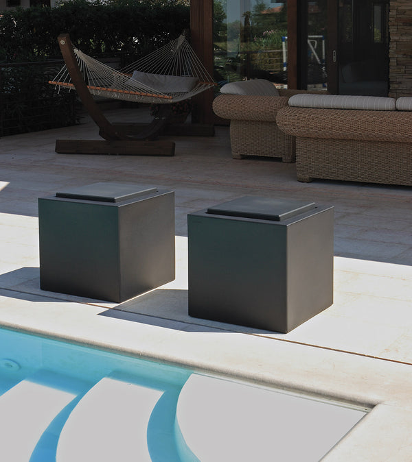 Pouf da Giardino 50x50 cm con Cuscino in Resina Arkema Iris Comfort Antracite sconto