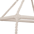 Amaca Sedia Sospesa ad Altalena in Legno e Corda di Cotone Beige 80x140 cm 