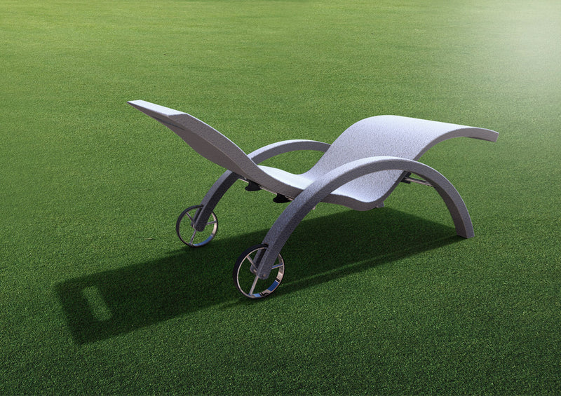 Lettino Chaise Longue da Esterno Giardino Inclinabile con Ruote Arkema Serendipity Dove Grey