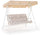 Balançoire de jardin 3 places 184x120x160 cm en Fer et Polyester Madagascar Blanc et Beige