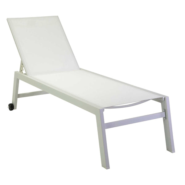 prezzo Lettino Prendisole da Giardino 203,5x70xh42,5 cm in Alluminio e Textilene Altamura Bianco
