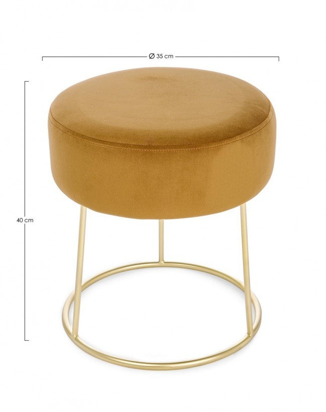 Pouf Clarissa Inca D35 in Tessuto effetto Velluto