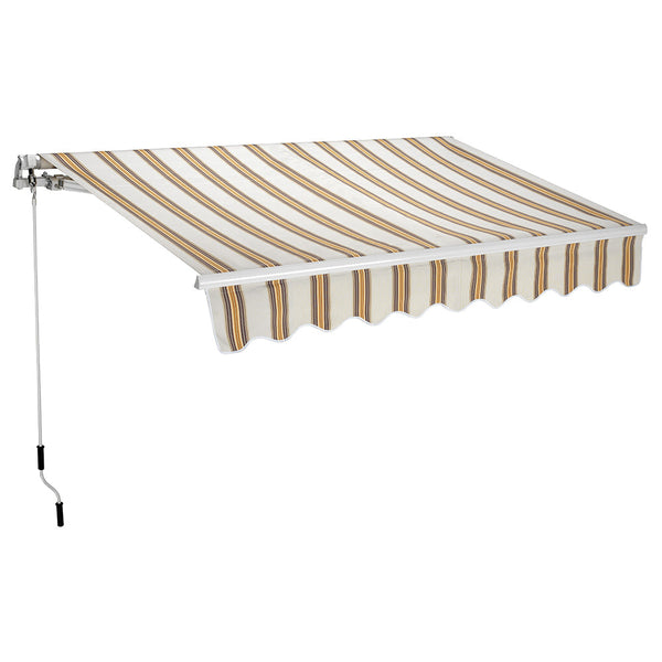 prezzo Store à Barre Carrée 200x250 cm Tissu Polyester Rayé Beige