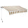 Store à Barre Carrée 200x250 cm Tissu Polyester Rayé Beige
