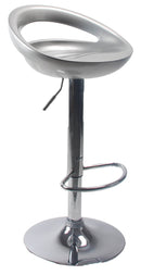 Sgabello con Alzata a Gas e Seduta Girevole in ABS Motti Seattle Silver Lucido
