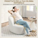 Poltrona per Salotto con Schienale Ergonomico 73x82x71 cm in Tessuto Sherpa Bianco Crema   