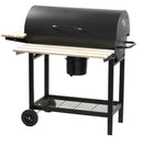 Barbecue a Carbone  con Coperchio 108x72x101 cm in Acciaio Inox con Ruote Gringo