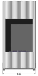 Camino a Bioetanolo da Pavimento 65x29x132 cm Intiled Bianca con Vetro