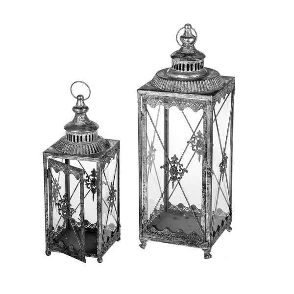 Lot de 2 lanternes en métal H 63 cm sconto