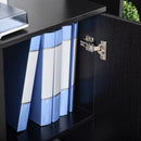 Armadietto da Ufficio Multiuso 2 Ante 80x40x80 cm con Serratura Rivestimento in Melamina Nero  