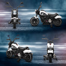 Moto Elettrica per Bambini 76x42x57 cm con Rotelle e Fanale 6V Bianco e Nero  