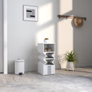 Scarpiera Pieghevole Slim Modulabile 26x35x174 cm con 10 Contenitori per Scarpe con Pannello Trasparente in PP e ABS Bianco      