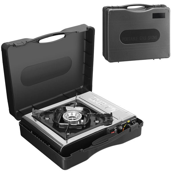acquista Fornello a Gas 1 Fiamma Portatile Grigio con Valigetta Fornellino da Campeggio