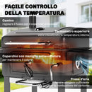 Barbecue a Carbone 112x65x115 cm Griglia Smoker con Ruote in Metallo e Acciaio Nero      
