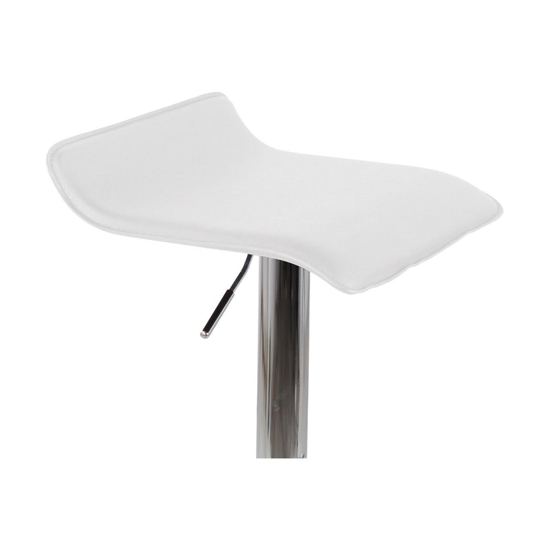 Set 2 Sgabelli 38x40x54/74 cm in Ecopelle con Base Cromata Bianco