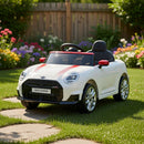 Macchina Elettrica per Bambini Licenza Ufficiale Mini Cooper S Cabrio 12V Sedili in Pelle e Telecomando Bianco