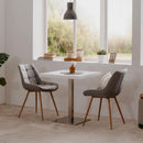 Tavolo alto Quadrato 70x70x75 cm piano bianco e base cromo