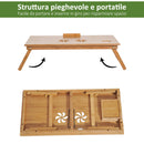Tavolino da Letto per PC Pieghevole e Inclinabile con Cassetto 72x35x22-30  Colore Legno