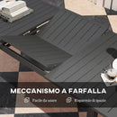 Tavolo da Giardino Allungabile Meccanismo a Farfalla 160-220x90x73 cm per 6-8 Persone in Alluminio Grigio  
