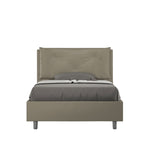 Letto 1 Piazza E Mezzo Imbottito in Similpelle Appia Large Cappuccino Varie Misure