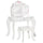 Miroir Jouet Station de Maquillage pour Enfants en Bois Blanc