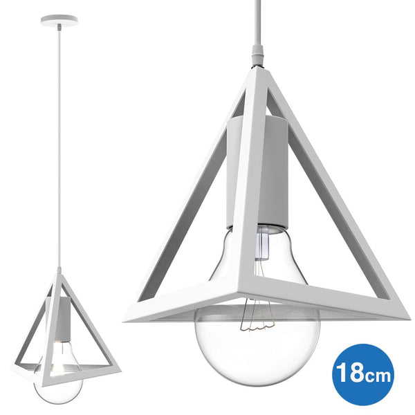 Lampadario Lampada Sospensione Piramide 18cm Design Moderno Paralume Bianco online