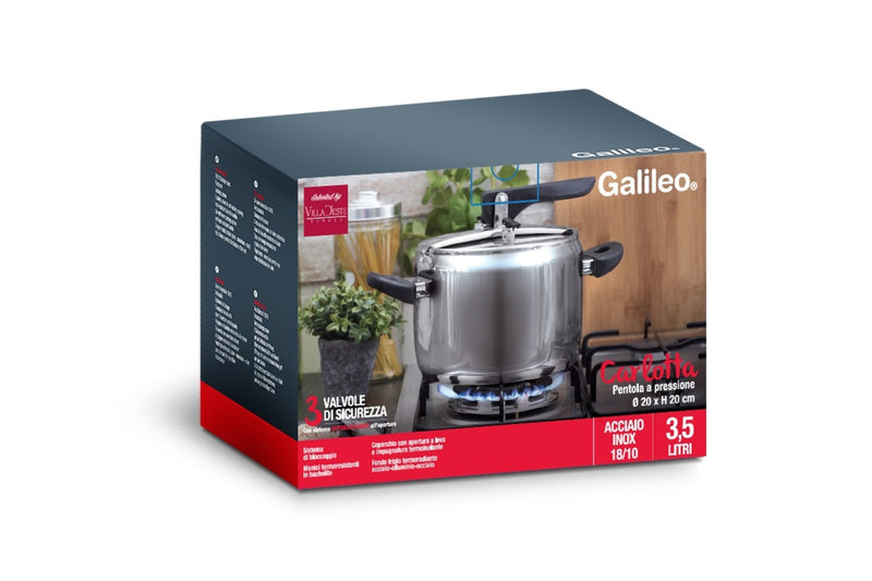 Pentola a Pressione in Acciaio Ø18cm 3,5 Litri Soriani Carlotta