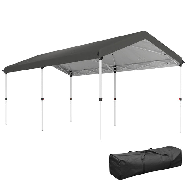 prezzo Gazebo Pieghevole Pop Up 584x297,5x272 cm UPF50+ e Altezza Regolabile Grigio Scuro