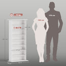 Scaffale Porta CD 58x24x124,5 cm con 6 Ripiani Regolabili Capacità di 360 CD/185 DVD Bianco      