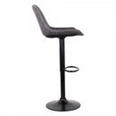 Set 2 Sgabelli 50x44x58/78 cm in Similpelle Base Nera Grigio