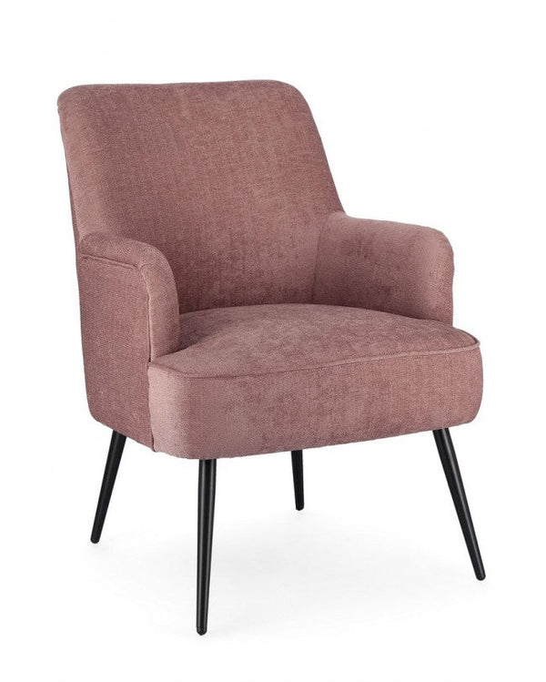 acquista Poltrona Soggiorno 60x67x79 cm Adeline in Tessuto Rose