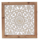 Pannello da Parete Intagliato 44x3xH44 cm in Abete Bianco