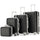 Set 4 Valigie Rigide Trolley e Beauty Case Easy Roll 4 Ruote in ABS Nero