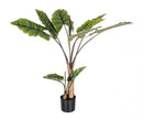 Set 2 Piante Artificiali Dieffenbachia Ø100x134 cm in Plastica con Vasi Verde