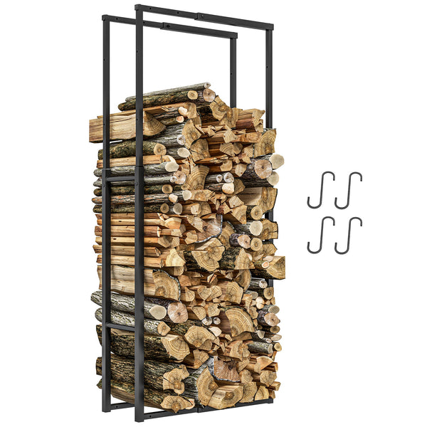 online Portalegna per Camino da Interno ed Esterno Regolabile 40-65x25x100-150 cm in Metallo Nero