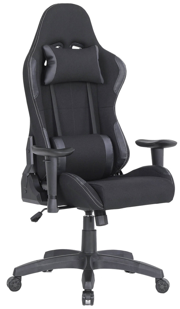 acquista Chaise Gaming Ergonomique 72x57x134 cm en Tissu Noir